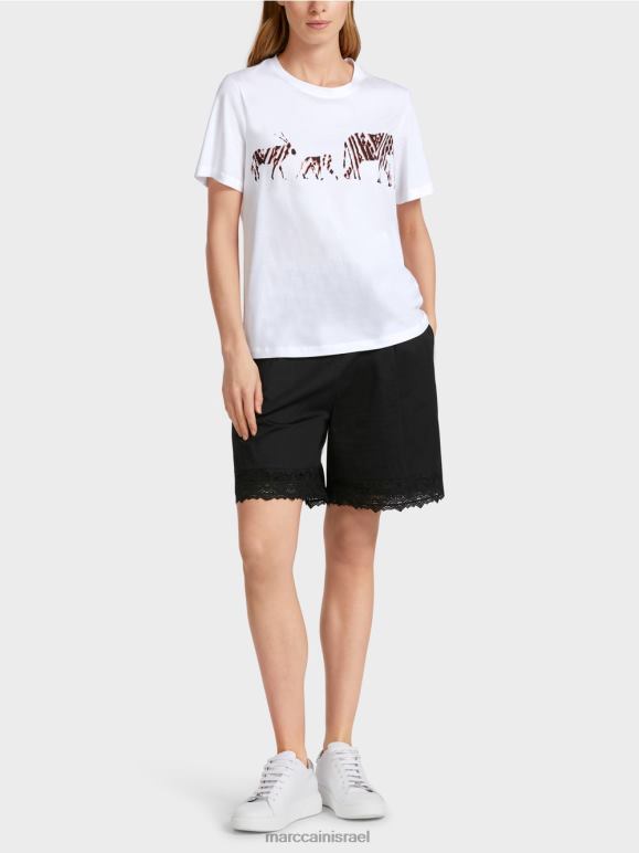 לבן Marc Cain "לחשוב מחדש ביחד" למעלה הַלבָּשָׁה 62FRR1370