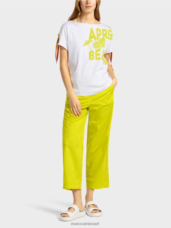 לבן Marc Cain חולצה עם הדפס סטייטמנט הַלבָּשָׁה 62FRR1384