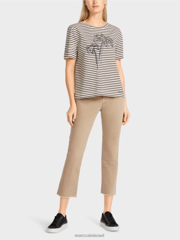 קָשִׁיוֹ Marc Cain חולצת טי פסים עם אפליקציה הַלבָּשָׁה 62FRR1393