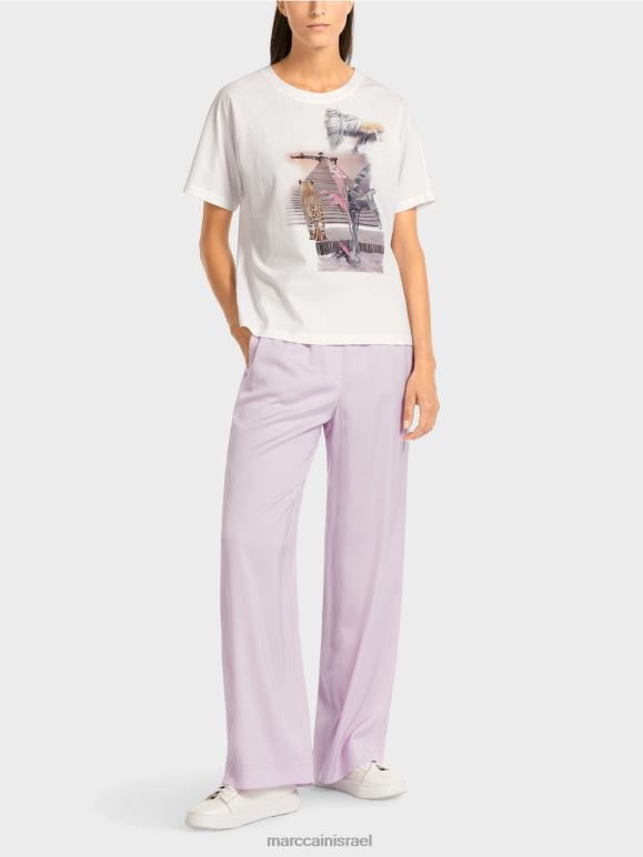 לבן Marc Cain "לחשוב מחדש ביחד" למעלה הַלבָּשָׁה 62FRR1409