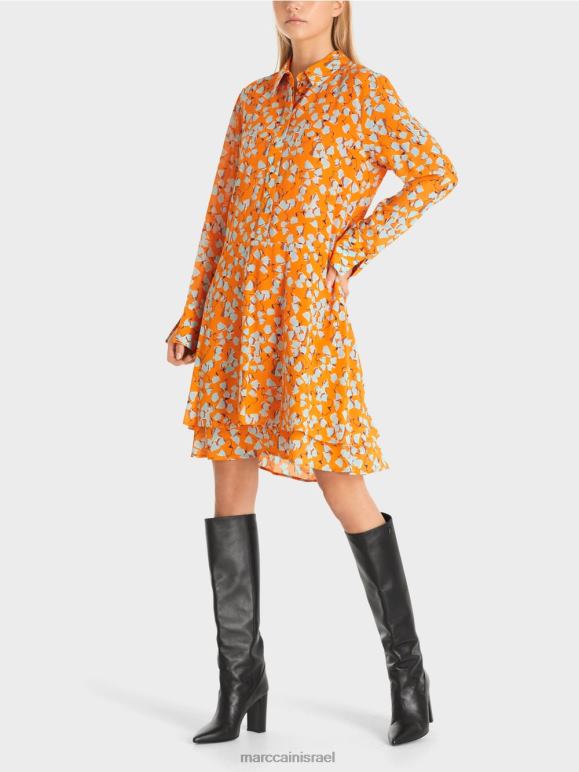 כתום שקוף Marc Cain שמלת חולצה עם כפכפים הַלבָּשָׁה 62FRR141