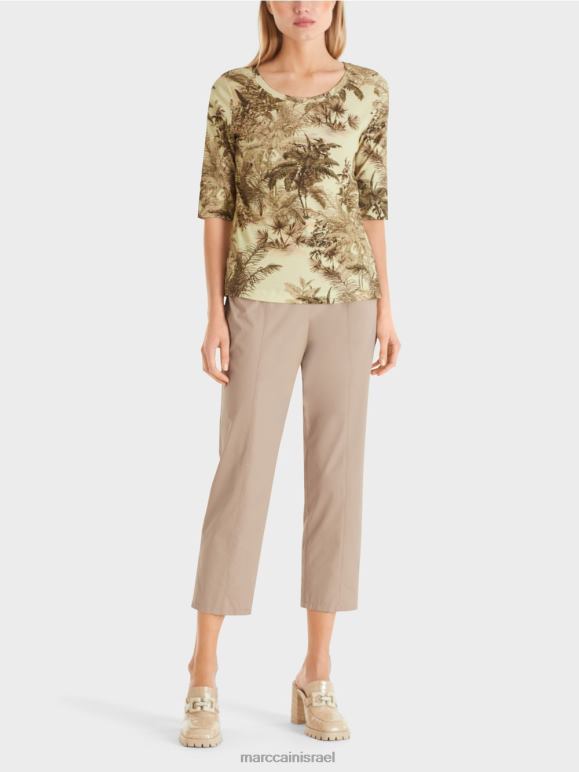 נשימה רכה Marc Cain חולצת טי מודפסת בעיצוב מצולע משובח הַלבָּשָׁה 62FRR1413