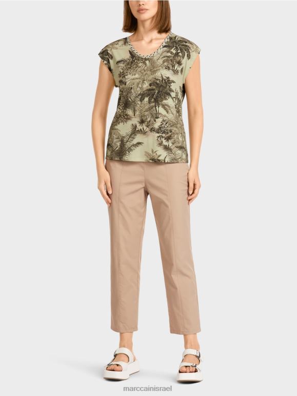 נשימה רכה Marc Cain חולצת טריקו עם מוטיב כף היד הַלבָּשָׁה 62FRR1417