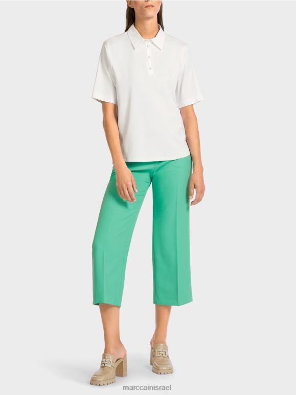 לבן Marc Cain חולצת פולו עם פרטים נשיים הַלבָּשָׁה 62FRR1422