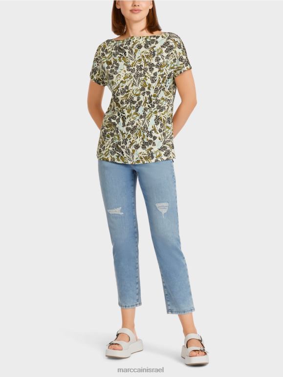 צוהר רך Marc Cain חולצת טי עם שרוולי קימונו קצוצים הַלבָּשָׁה 62FRR1424