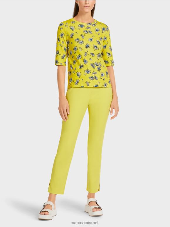 גופרית ירוקה Marc Cain חולצה עם דפוס דייזי הַלבָּשָׁה 62FRR1442