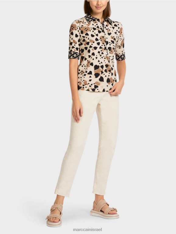 קרם Marc Cain חולצת פולו מודפסת הַלבָּשָׁה 62FRR1449