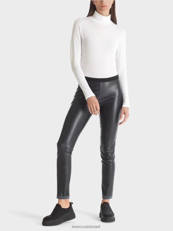 לבן Marc Cain סוודר עדין עם צווארון גליל הַלבָּשָׁה 62FRR1484