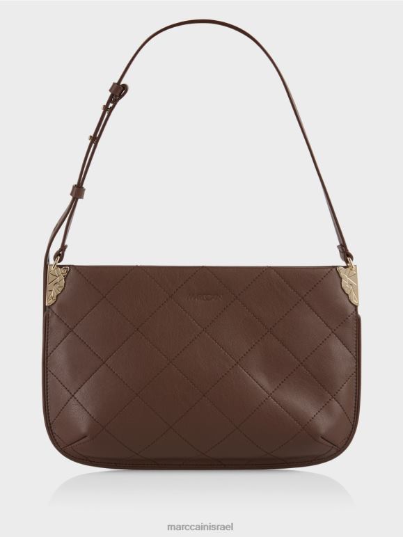 עץ כהה Marc Cain תיק כתף "לחשוב מחדש ביחד". אבזר 62FRR1505