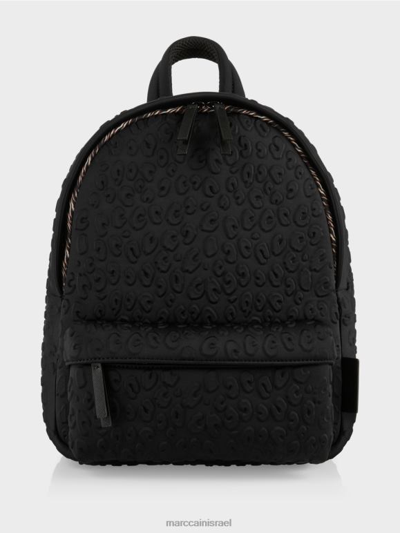 שָׁחוֹר Marc Cain תיק גב עשוי מחומר טכנו אבזר 62FRR1510