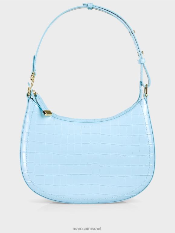 כחול אטמוספרי Marc Cain תיק קרוק מלאכותי עם ידית עליונה אבזר 62FRR1535