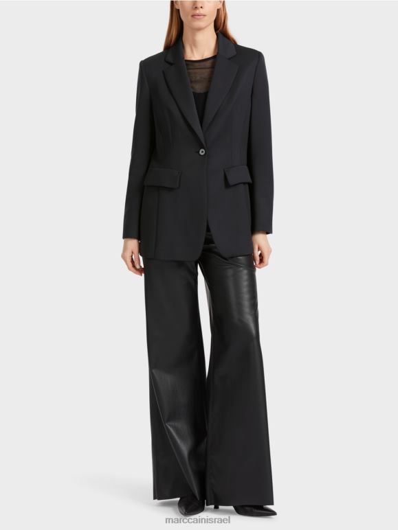 שָׁחוֹר Marc Cain בלייזר כיסים דקורטיביים צמודים הַלבָּשָׁה 62FRR154