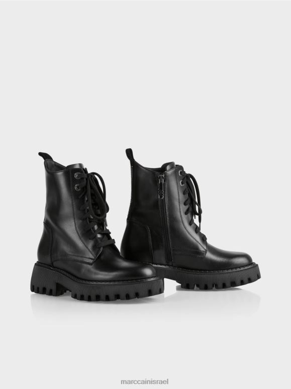 שָׁחוֹר Marc Cain מגפיים מחוספסים עם אבני חן הַנעָלָה 62FRR1574