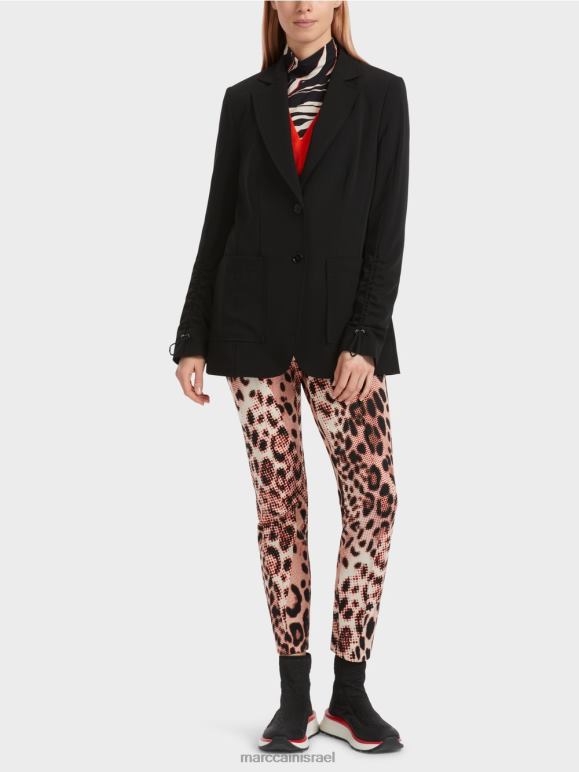 שָׁחוֹר Marc Cain בלייזר מחויט הַלבָּשָׁה 62FRR158