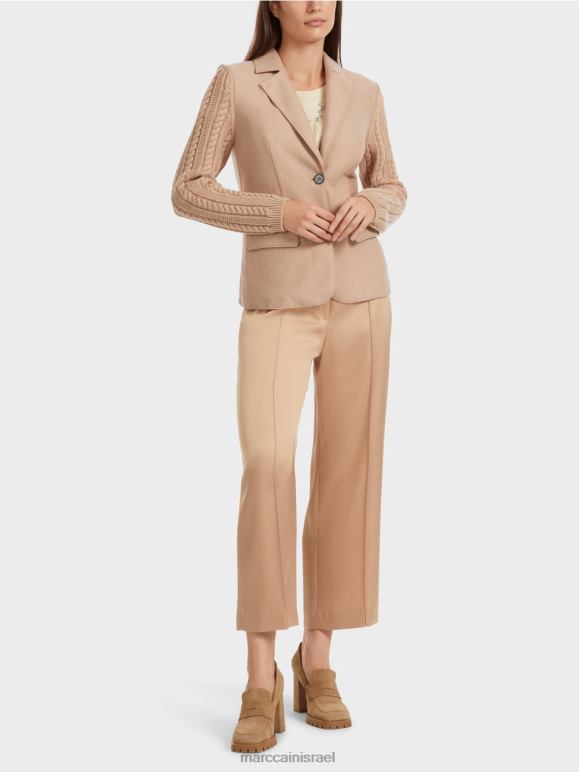 טופי בהיר Marc Cain בלייזר סרוג בגרמניה הַלבָּשָׁה 62FRR159