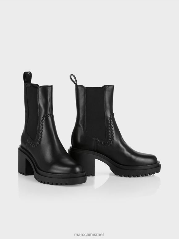 שָׁחוֹר Marc Cain מגפוני צ'לסי עם עקב בלוק הַנעָלָה 62FRR1591