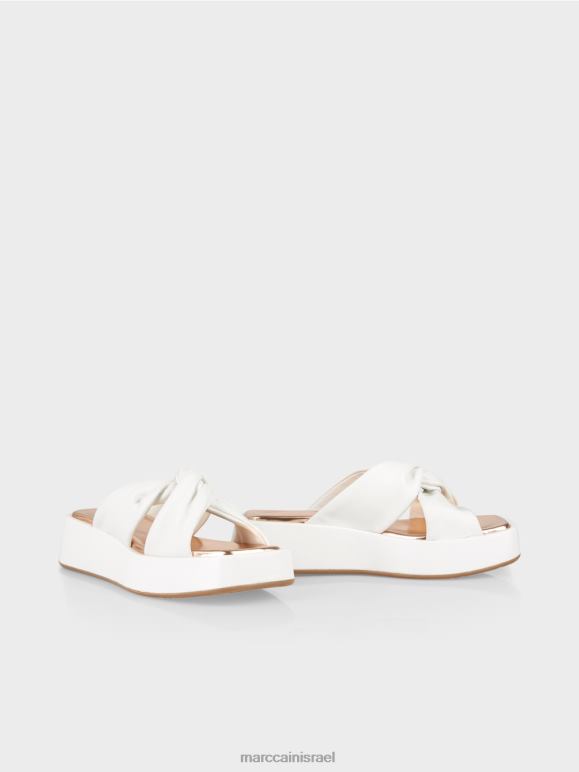 לבן Marc Cain סנדלים עם פרטי קשר הַנעָלָה 62FRR1618