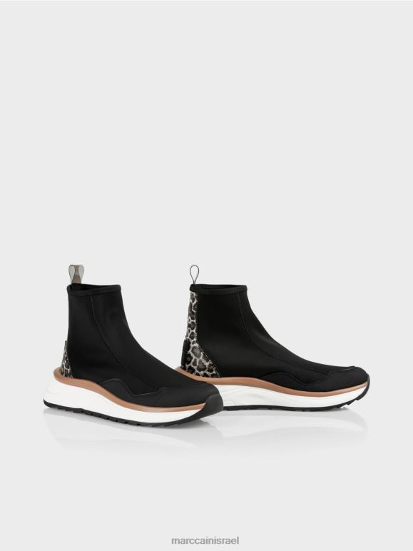 שָׁחוֹר Marc Cain נעליים בגזרה בינונית עם עקב נמר הַנעָלָה 62FRR1626