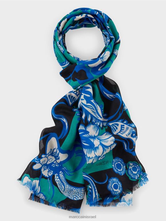 אֵימָל Marc Cain צעיף עם הדפס קעקוע אבזר 62FRR1656