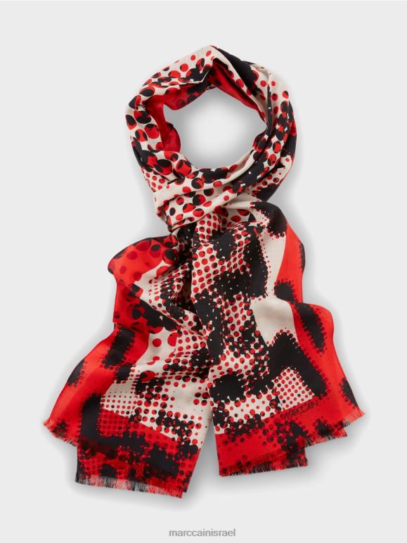 קמפרי Marc Cain צעיף עם מוטיב פרוות בעלי חיים אבזר 62FRR1669