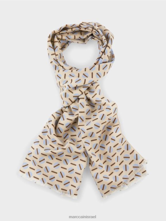 שמנת כהה Marc Cain צעיף עם עיצוב גרפי אבזר 62FRR1676