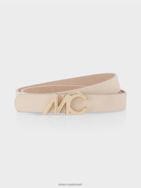 שמנת כהה Marc Cain חגורת מותן עם אבזם לוגו אבזר 62FRR1680