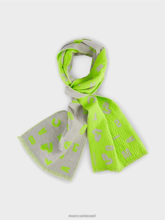 אפור Marc Cain צעיף הפיך עם עיצוב ארוג אבזר 62FRR1688