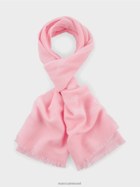 ורוד פודרה רכה Marc Cain צעיף ארוג מצמר בתולה אבזר 62FRR1704
