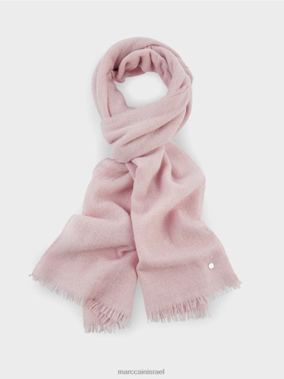 ורוד פודרה רכה Marc Cain צעיף ארוג אלגנטי עם לורקס אבזר 62FRR1705