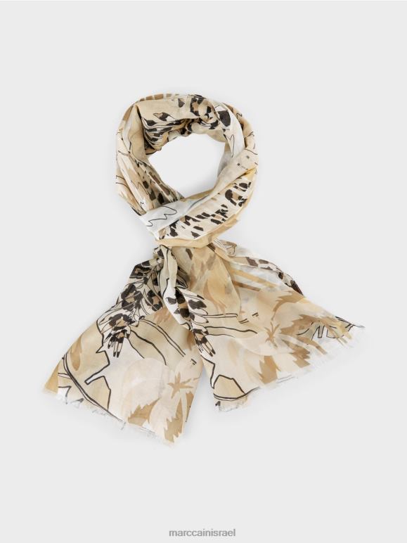 פנקוטה Marc Cain צעיף עם מוטיב קולאז' אבזר 62FRR1721