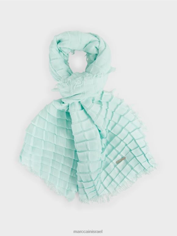 צוהר רך Marc Cain צעיף משובץ קפלים אבזר 62FRR1734