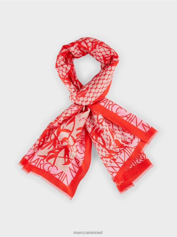 מַנדָרִינָה Marc Cain צעיף בתערובת הדפסה אבזר 62FRR1735