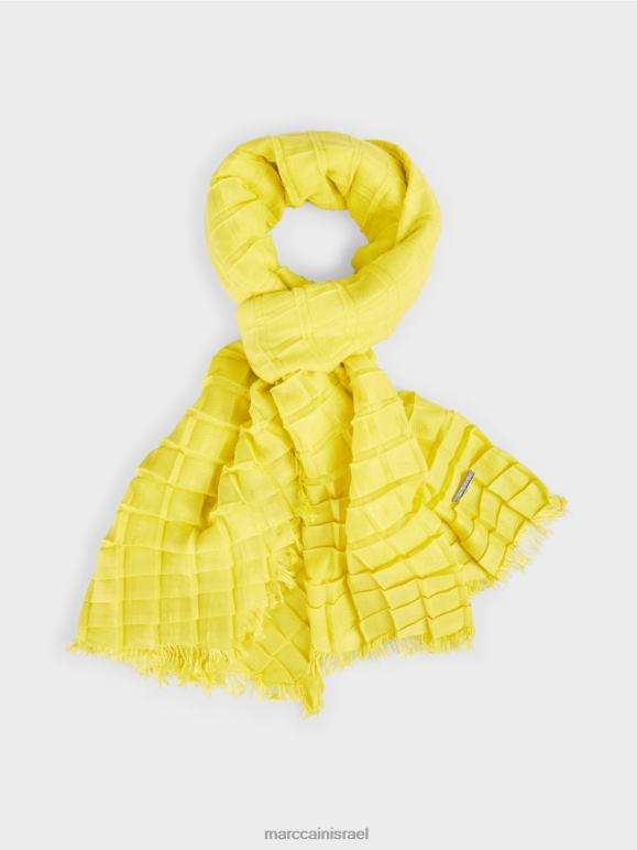 גופרית ירוקה Marc Cain צעיף משובץ קפלים אבזר 62FRR1742