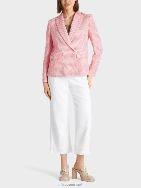 ורוד רך Marc Cain בלייזר טוויד מכותנה הַלבָּשָׁה 62FRR188