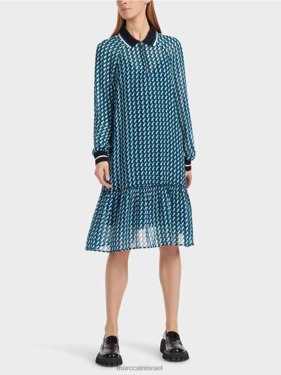 אֵימָל Marc Cain שמלה בעיצוב אופנתי גיאומטרי הַלבָּשָׁה 62FRR2
