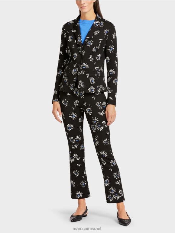 שָׁחוֹר Marc Cain בלייזר עם דפוס דייזי הַלבָּשָׁה 62FRR202
