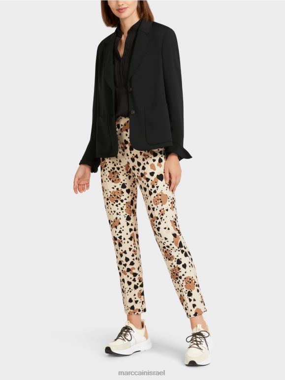 שָׁחוֹר Marc Cain בלייזר עם דש רחב הַלבָּשָׁה 62FRR206