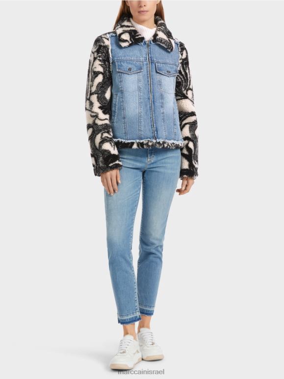 פריחת השקדיה Marc Cain ז'קט קטיפה חיצוני מודפס הַלבָּשָׁה 62FRR224