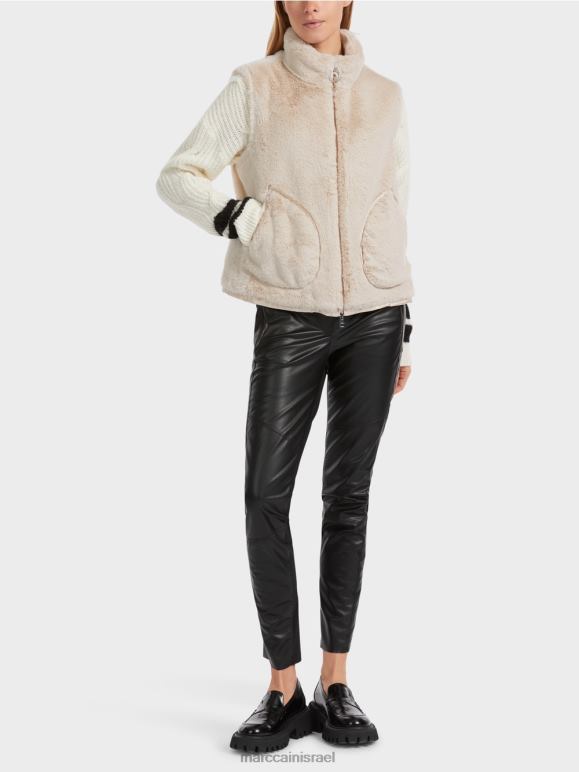 חלב שקדים Marc Cain אפוד פרווה רך וכיפי הַלבָּשָׁה 62FRR236