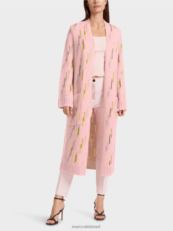 ורוד פודרה רכה Marc Cain מעיל צמר סרוג בגרמניה הַלבָּשָׁה 62FRR264