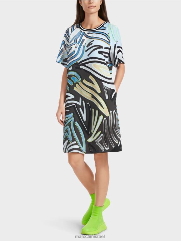 כחול אבקה רכה Marc Cain שמלת ראגלן בקו א הַלבָּשָׁה 62FRR28