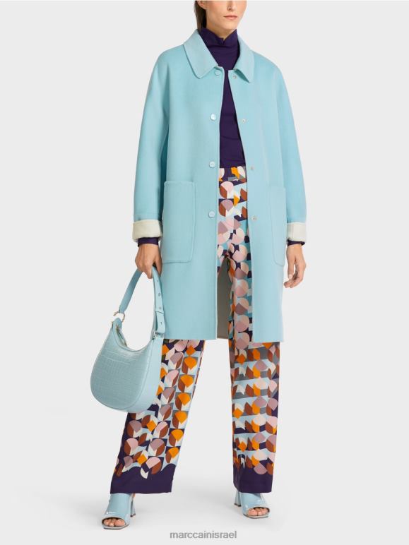 כחול אטמוספרי Marc Cain מעיל צמר הפיך הַלבָּשָׁה 62FRR298