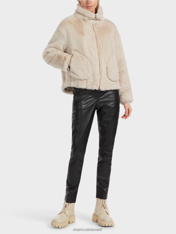 חלב שקדים Marc Cain ז'קט עשוי פרווה כיפית הַלבָּשָׁה 62FRR316
