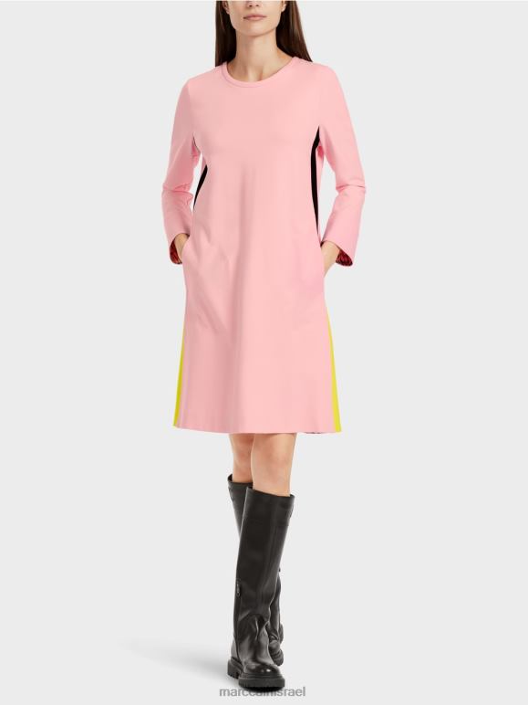ורוד פודרה רכה Marc Cain שמלה ספורטיבית עם פסי צמה הַלבָּשָׁה 62FRR32