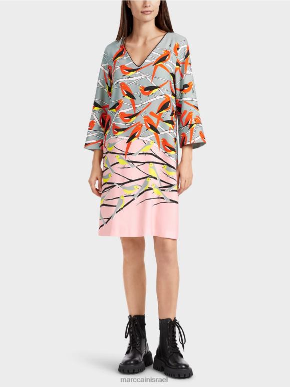 שמיים כחולים כהים Marc Cain שמלה בעיצוב ציפור קז'ואל הַלבָּשָׁה 62FRR33