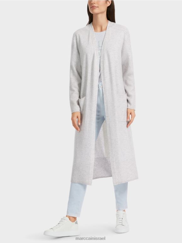 אפור כסוף Marc Cain מעיל "לחשוב מחדש" סרוג ארוך הַלבָּשָׁה 62FRR333