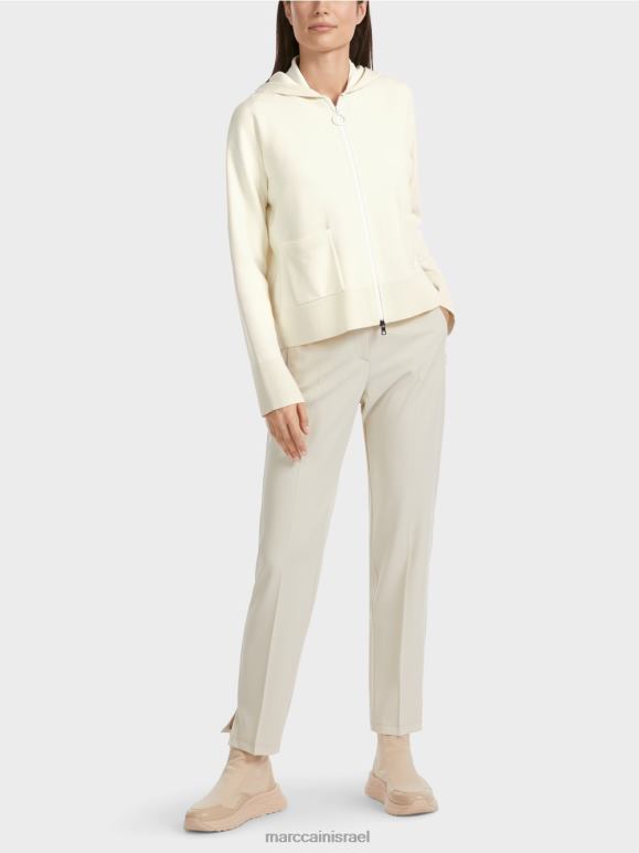 צבע קרם Marc Cain ז'קט קפוצ'ון דו-פרצופי הַלבָּשָׁה 62FRR336