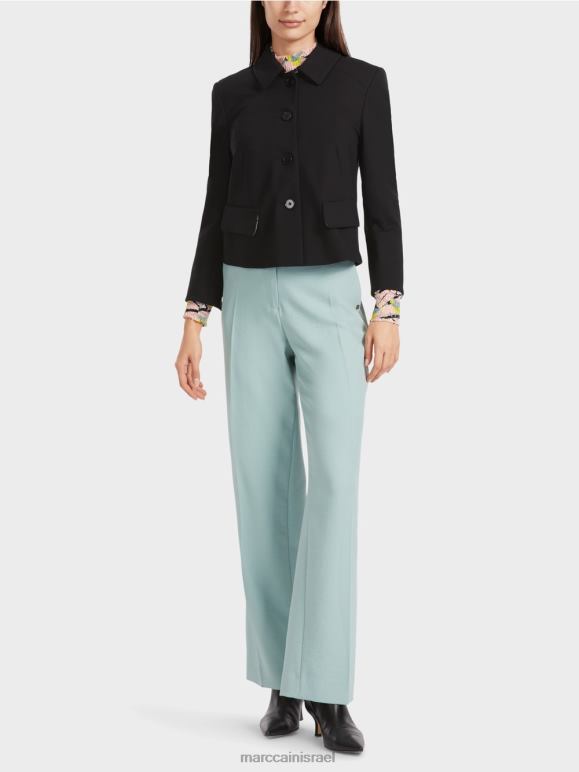 שָׁחוֹר Marc Cain ז'קט קצר עם מתיחה הַלבָּשָׁה 62FRR340