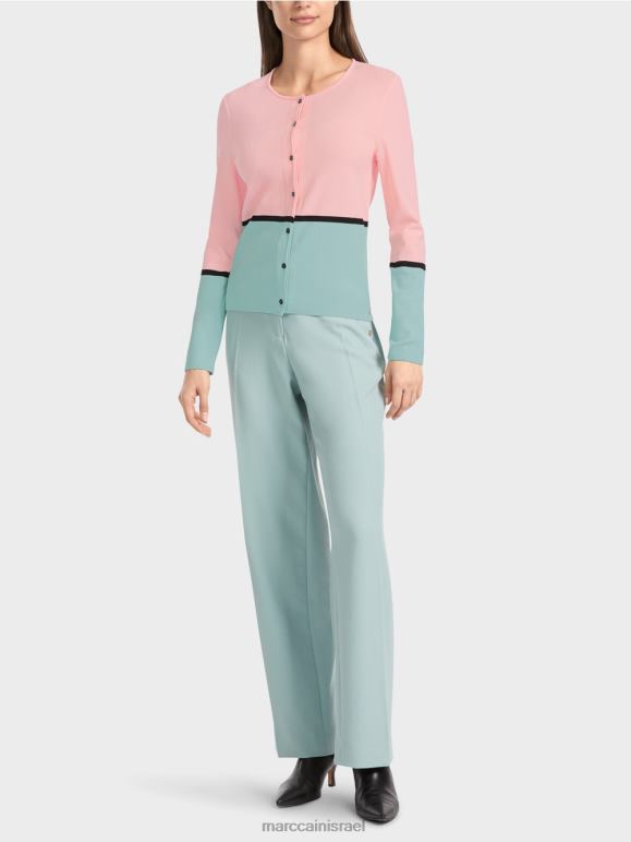 ורוד פודרה רכה Marc Cain קרדיגן צבעוני "לחשוב מחדש". הַלבָּשָׁה 62FRR343