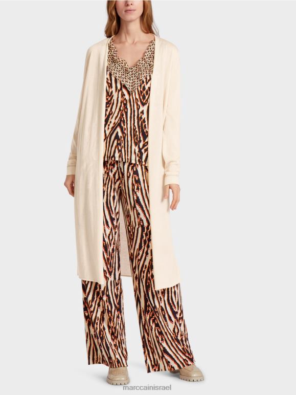 קרם Marc Cain קרדיגן סרוג ארוך ומשובח הַלבָּשָׁה 62FRR357